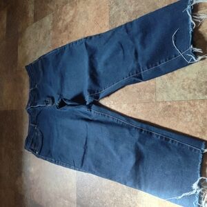 Blue Frayed Hem Jeans